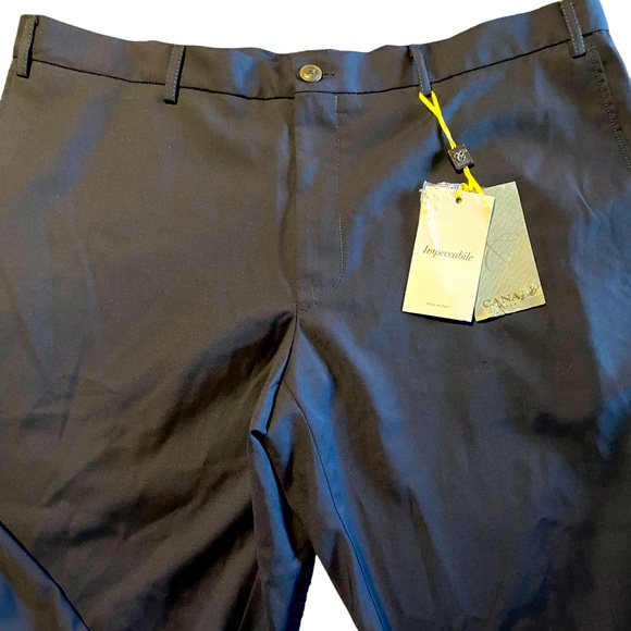 Canali Impeccable Navy Blue Flat Front Wool Trousers Size 38 R - Picture 6 of 15